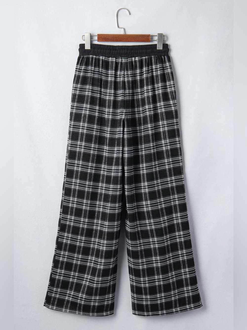 Plaid Wide-Leg Drawstring Pants - Picture 9 of 16